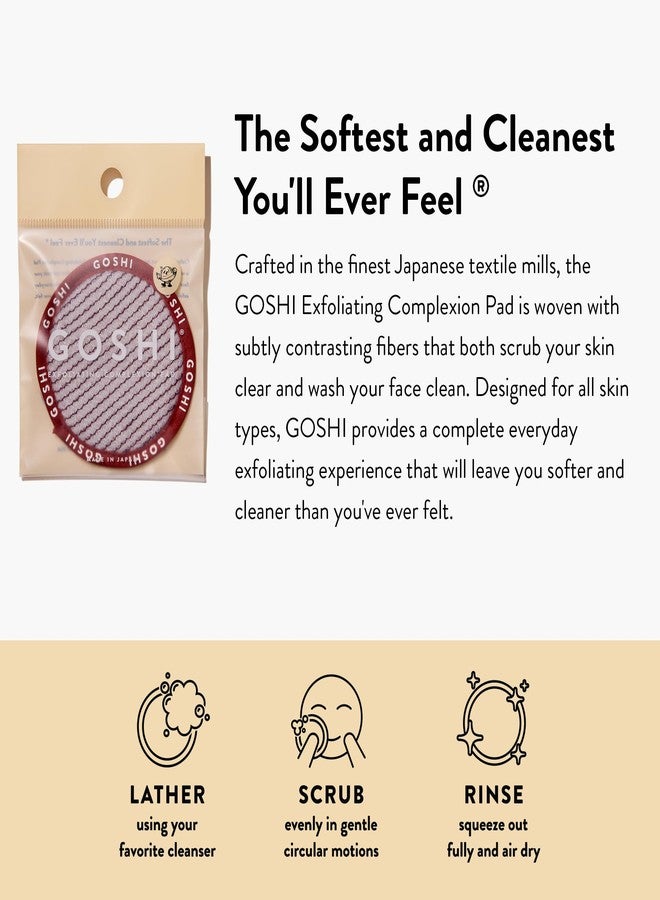 GOSHI Exfoliating Complexion Pads - Reusable, Rapid-Drying, Soft Exfoliating Face Scrubber for All Skin Types - Red - Made in Japan - Image 2